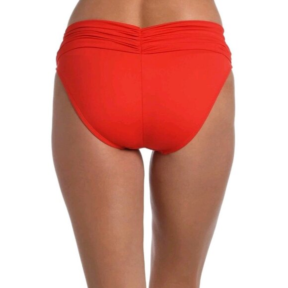 La Blanca Womens 4 Island Goddess Banded Hipster Bottoms Swimsuit Cherry Red NWT - Picture 2 of 4
